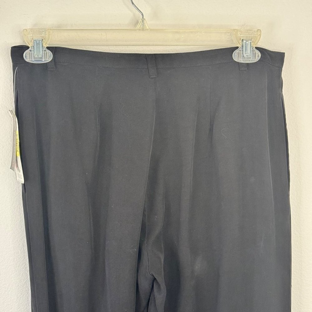 Action Wear NWT Black Tencel Lyocell Flat Front Straight LegTrouser Slacks Sz 10 - Picture 5 of 13